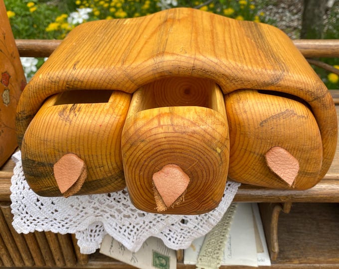 Featured listing image: Hand Carved Wooden Apothecary Box: Vintage Jewelry Trinket Storage