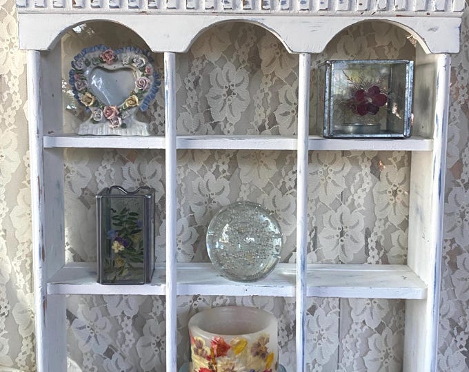 Featured listing image: Vintage White Cottage Style Curio Shelf