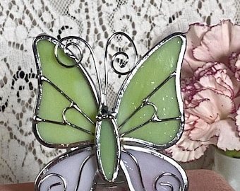 Butterfly Stained Glass Votive Candle Holder
