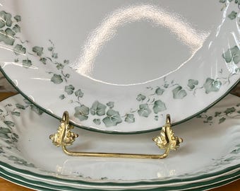 Set of Four Vintage Corelle Callaway Green Ivy Dinner Plates