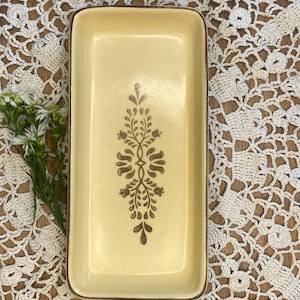 Vintage Pfaltzgraff brun Yorktown stengods liten serveringsbricka