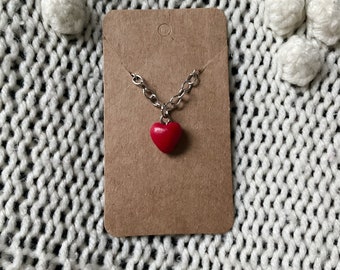 Polymer clay heart necklace