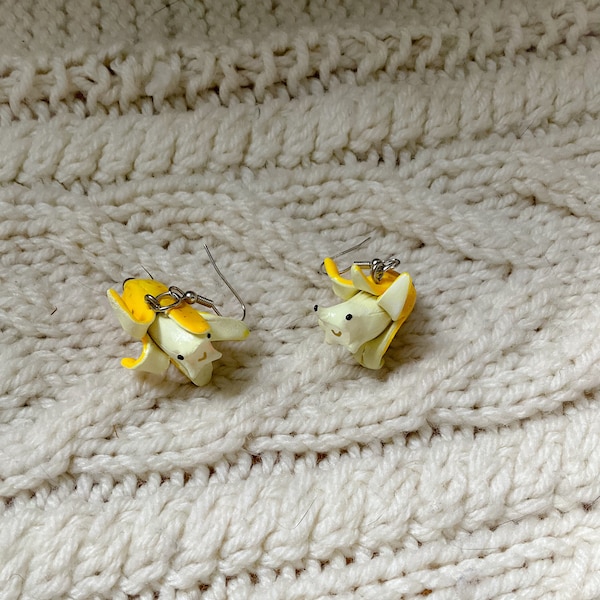 Banana slug earrings