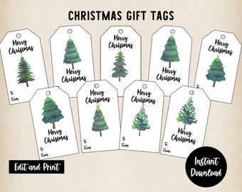 Christmas Tree Gift Tags | Editable Gift Tags | Gift for Christmas | Printable Gift Tags | Instant Download