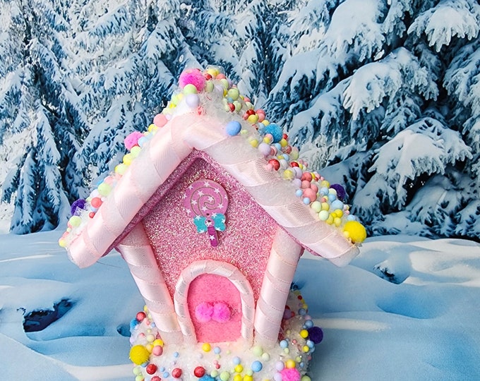 Candyland Christmas Sparkly Gingerbread House, Christmas Tree Ornament