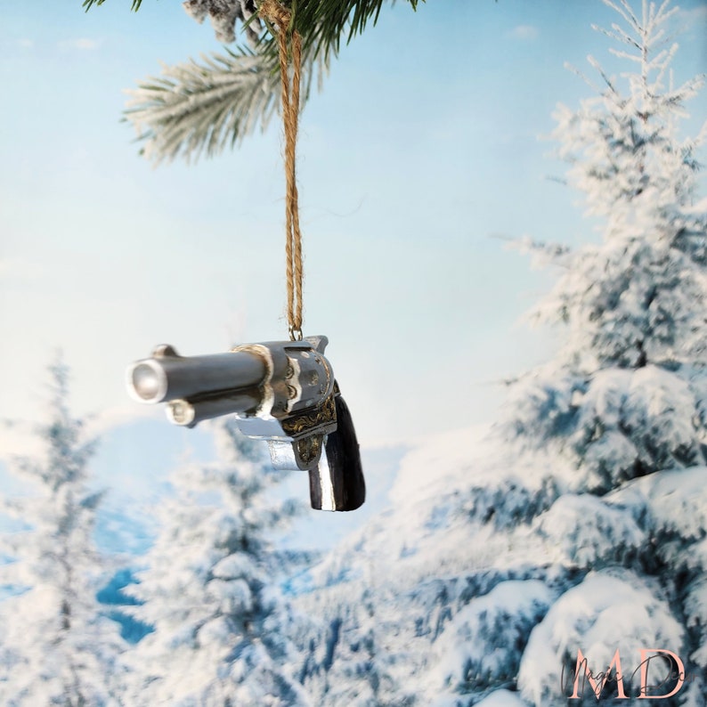 Revolver Ornament, Revolver Handgun Christmas Ornament, Christmas Decor