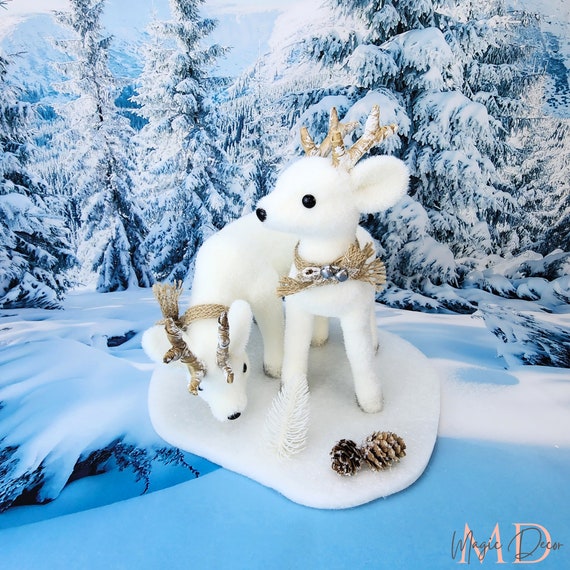 White Deer Christmas Decorations Reindeer Christmas Decoration Foam Ornament Home Decor Forest Animal Figure Christmas Decor Ornament. Etsy
