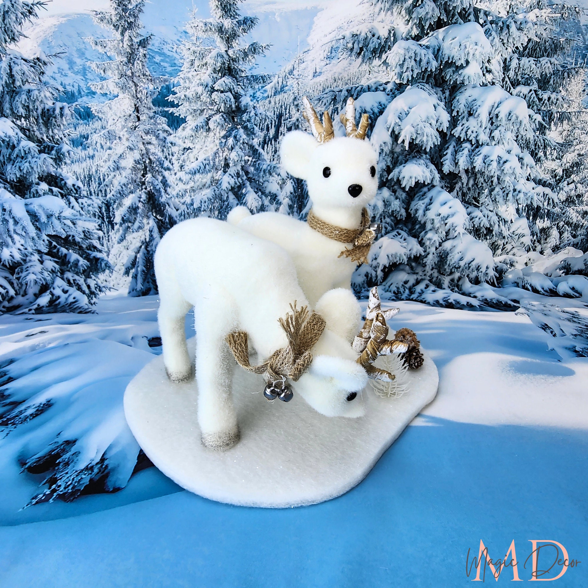 White Deer Christmas Decoration 