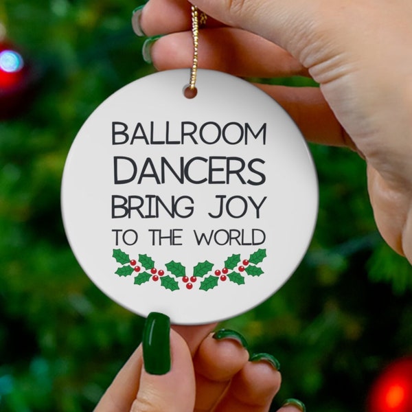 Christmas Gift For Ballroom Dancer, Christmas Ornament For Ballroom Dancer, Ceramic Ornament, Circle