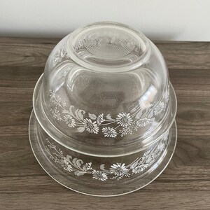 Vintage Pyrex Mixing Bowl Clear Colonial Mist, Set of 2 (two), 1 323 1.5L + 1 322 1L, Nesting Bowl, Pyrex Collectible
