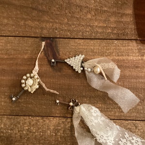 Blinged out vintage keys with ribbon