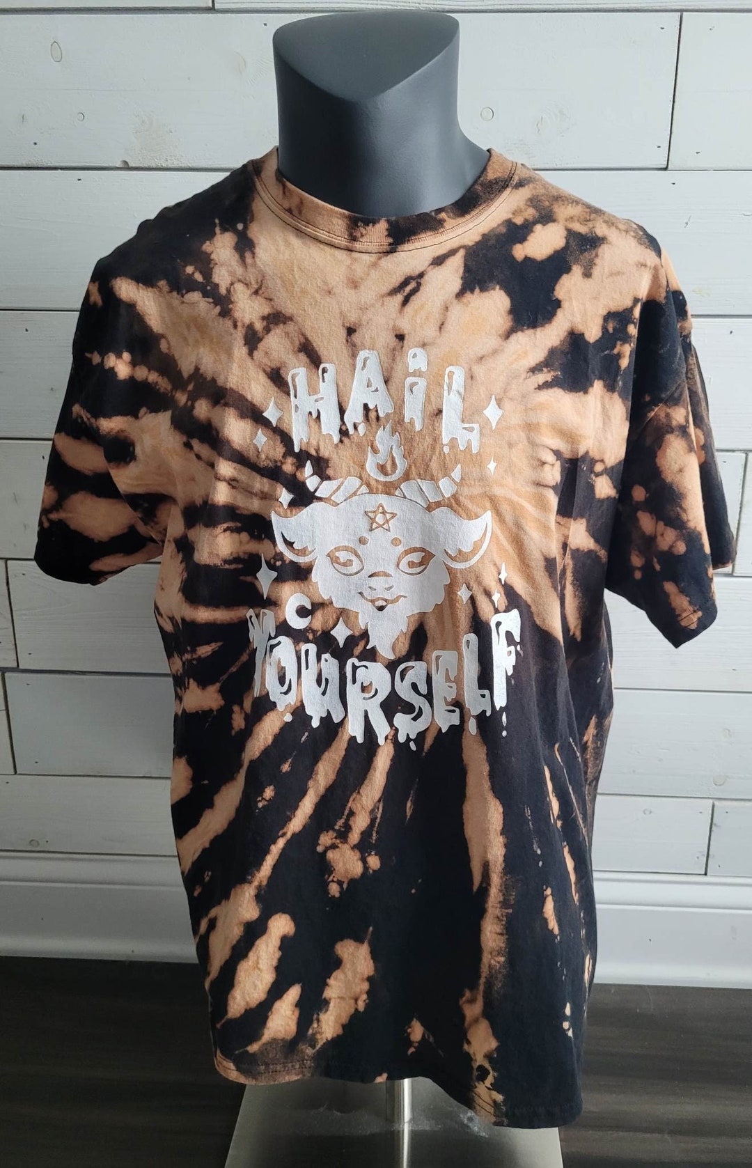 Hail Yourself Bleachdye Tshirt Etsy