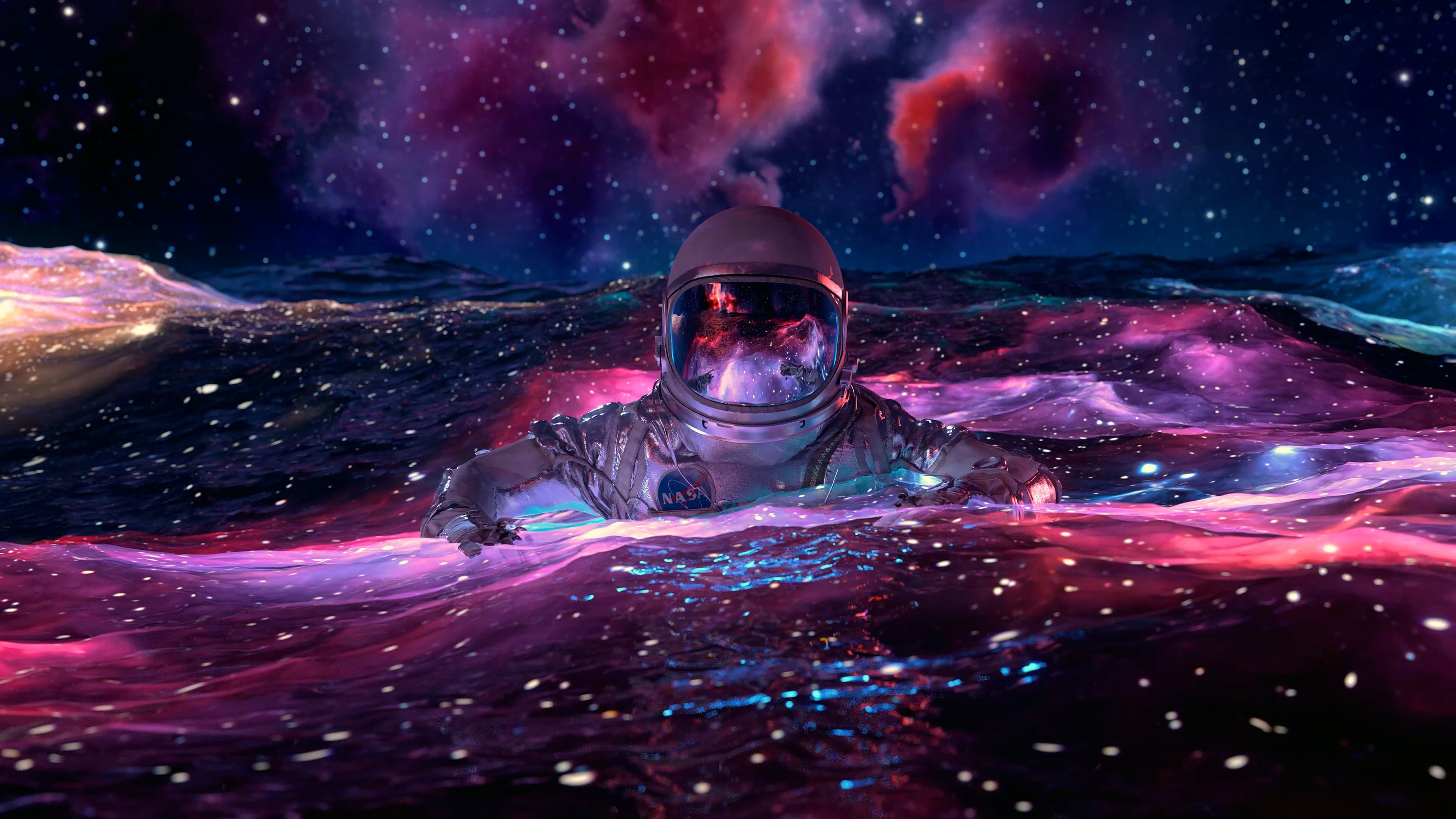 FLOATING IN SPACE Virtual Background Loop for Twitch Etsy