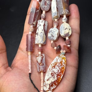 Rare Old Intaglio Agate/Carnelian Stone Beaded Necklace