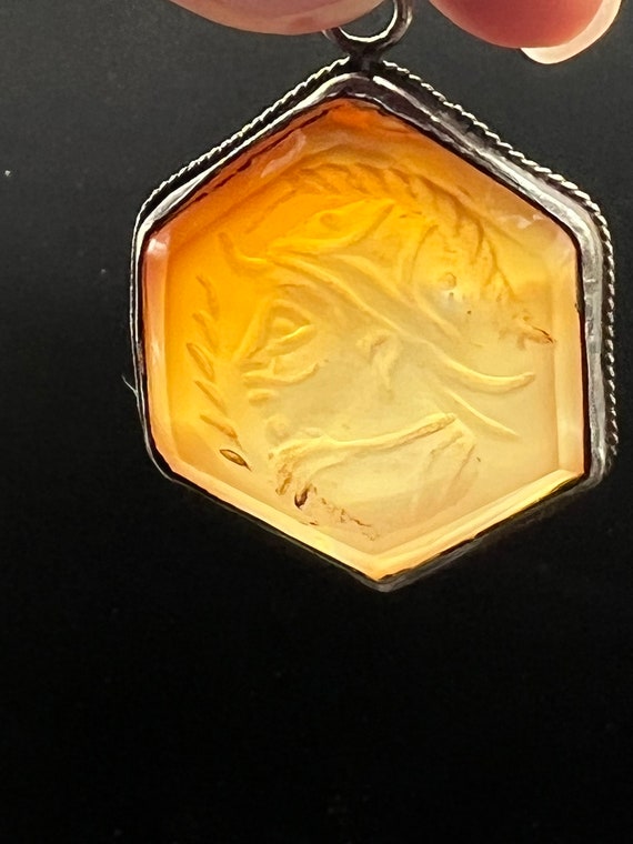 Ancient Medieval Intaglio Seal Agate Stone Pendant - image 4