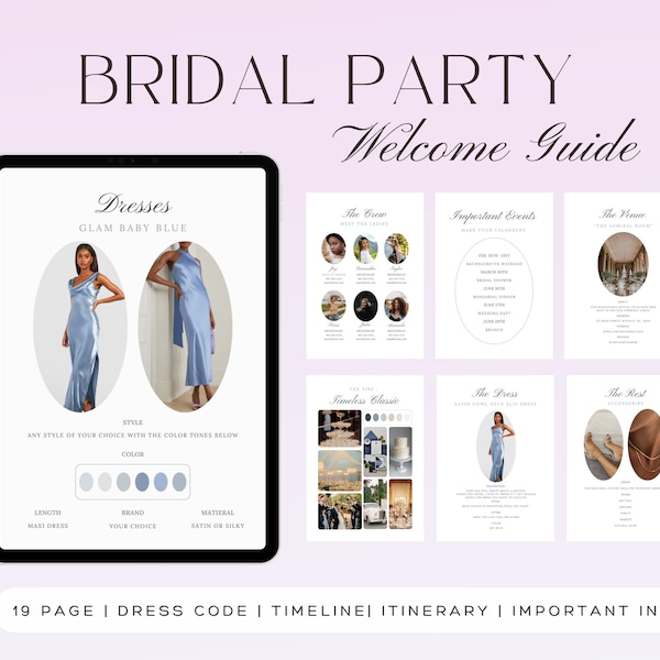 Wedding Details Card | Bridesmaid Info | Bridesmaid Template | Wedding Day Timeline |  Wedding Checklist | Bridesmaid Guide