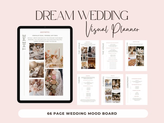 Wedding Planner Book: Mood Board Template & Timeline (PDF)