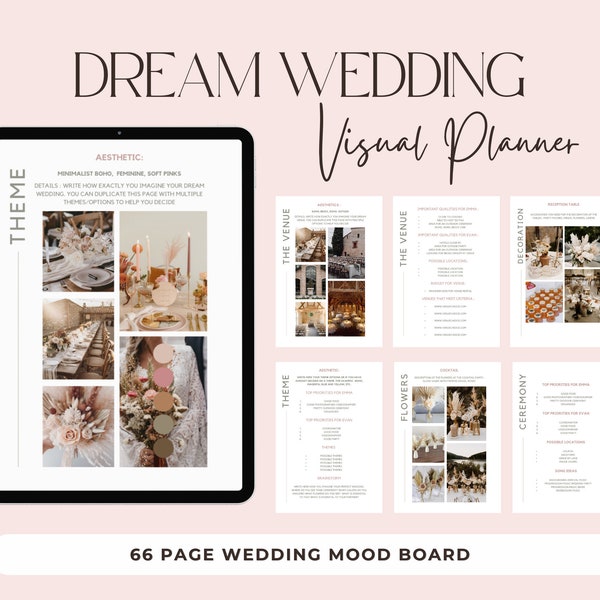 Wedding Planner Book | Wedding Day Timeline | Mood board | Wedding Planner PDF | Wedding Checklist | Mood Board Template | Bride Planner