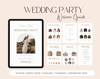Wedding Party Guide Template: Modern Timeline & Itinerary (Digital Download)