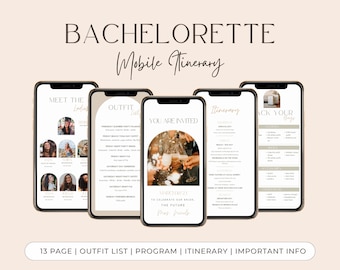 Bachelorette Party Mobile Itinerary Template (Digital Download)