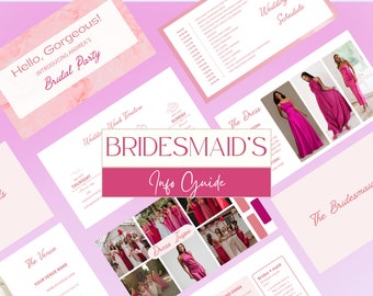 Bridesmaid Info Template: Wedding Details & Timeline (Digital Download)