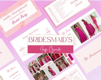 Wedding Details Card | Bridesmaid Info | Bridesmaid Template | Wedding Day Timeline |  Wedding Checklist | Bridesmaid Guide