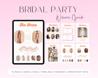 Wedding Details Card | Bridesmaid Info | Bridesmaid Template | Wedding Day Timeline |  Wedding Checklist | Bridesmaid Guide