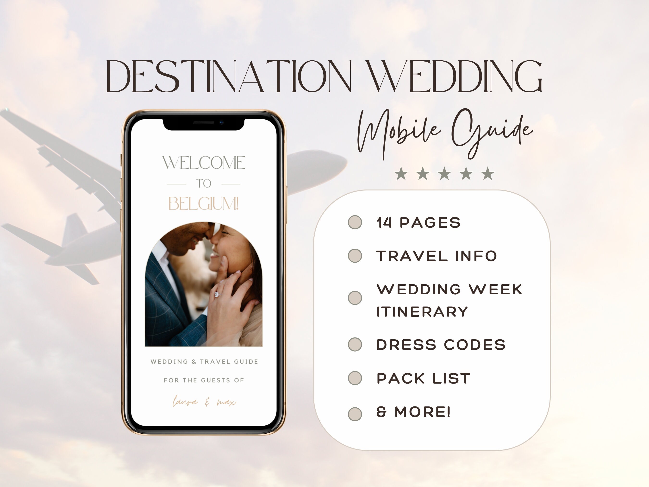 Destination Wedding Mobile Guide: Travel Itinerary Template (PDF)
