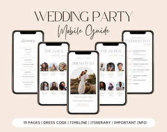 Wedding Day Timeline | Wedding Details Card | Wedding Checklist | Bridal Party Info | Bridesmaids Template | Wedding Party Guide