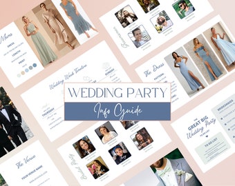 Editable Wedding Party Guide Template: Bridesmaid & Groomsmen Info (Digital Download)