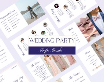 Wedding Party Guide: Modern Timeline, Bridesmaids & Groomsmen Info (Digital Download)