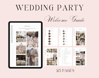 Wedding Party Guide Template: Bridesmaids, Groomsmen Details (Digital Download)