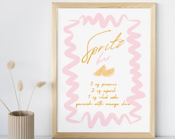 Aperol Spritz Bar Sign: Bridal Shower Cocktail Recipe (Digital Download)