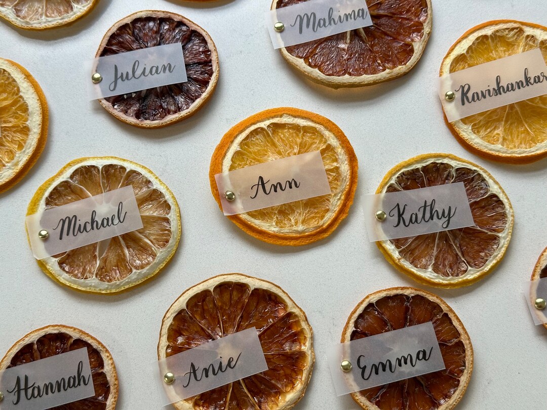 Dried Citrus Place Cards, Dried Orange, Lemon, Lime, Grapefruit Slices ...