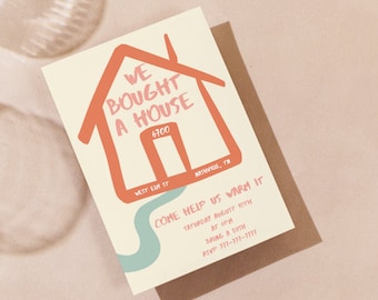 Modern Housewarming Invitation: Simple New Home Party (Digital Download)