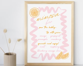 Mimosa Bar Sign: Aperol Spritz Bridal Shower Decor (Digital Download)