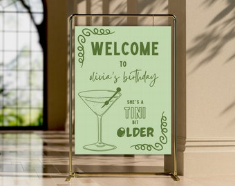 Martini Birthday Welcome Sign: Editable Cocktail Party Banner (Digital Download)