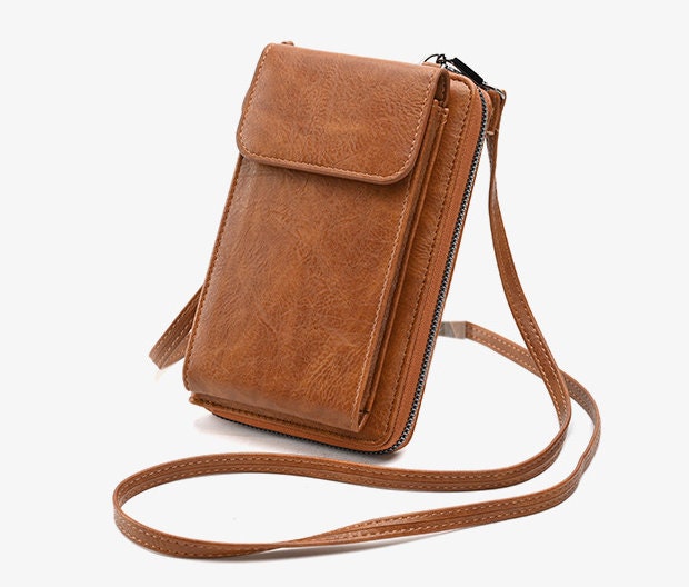 Vintage Retro Original OKPTA 1519426 Dark Brown Faux-Leather Small Handbag