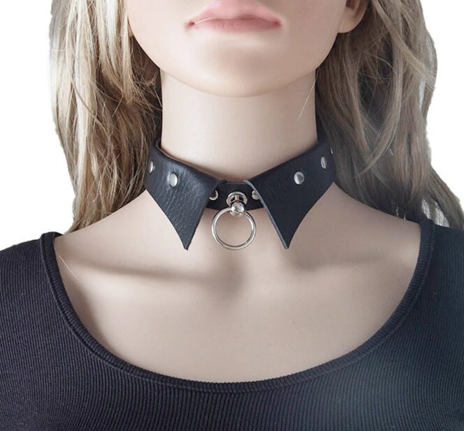 Gothic Choker Necklace Bow PU Leather Collar Vintage Punk Rock