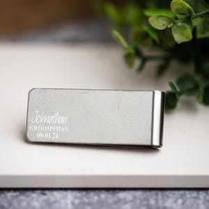 Geldklammer mit Gravur, Groomsman Geschenk, Hochzeit Gefälligkeiten, Groomsmen Vorschlag, Geldklammer aus Metall, Benutzerdefinierte Groomsmen Geschenke, Groomsman Geschenkideen