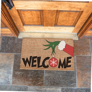 Christmas Grinchmas Welcome Mat, Funny Christmas Doormat, Grinchmas Doormat, Holiday Home Decor, Holiday Porch Decor, Grinch Decor