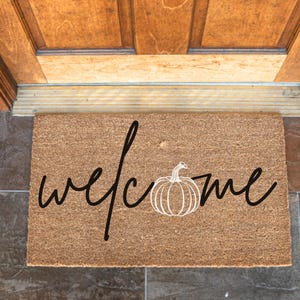 Pumpkin Welcome Mat, Pumpkin Doormat, Fall Doormat, Fall Decor, Doormat for Fall, Fall Door Mat, Pumpkin Welcome Mat, Fall Farmhouse Decor