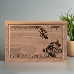 Personalized Fishing Cutting Board, Engraved Fisherman Gift Charcuterie Board, Cutting Board For Fisherman, Fishing Gift For Man, Man Gift