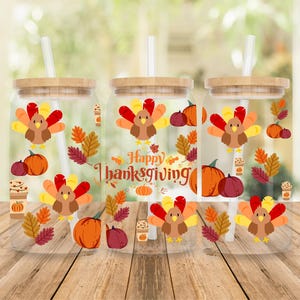 Kürbis Glasdose Kaffeetasse mit Deckel und Strohhalm, Herbst Kaffeetasse, Herbst Geschenk Thanksgiving Design Eiskaffeetasse, 16 Unze Glasdose Tasse