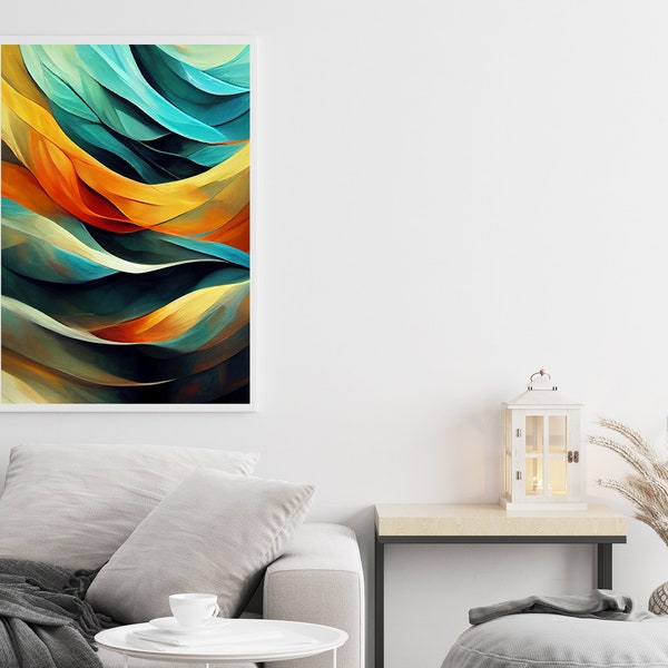 3d Abstract Home Decor, color block, 3D Printable Wall Art, Wall Art Decor, Abstract Wall Art,  Painting, Fluid Art Painting, Natural