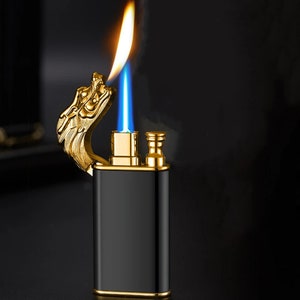 Double Flame Dragon Lighter, Windproof Jet Double Fire Lighters, Gas Lighter, Birthday Gift, Christmas Gift, Fathers Day Gift