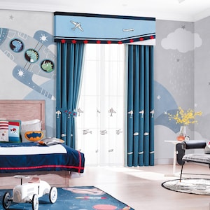 Space Wallpaper Kids Room. Peel & Stick and Traditional, Removable. Spaceships Wall Decal Mural