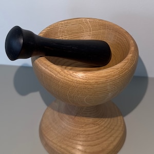 Wooden mortar & pestle set