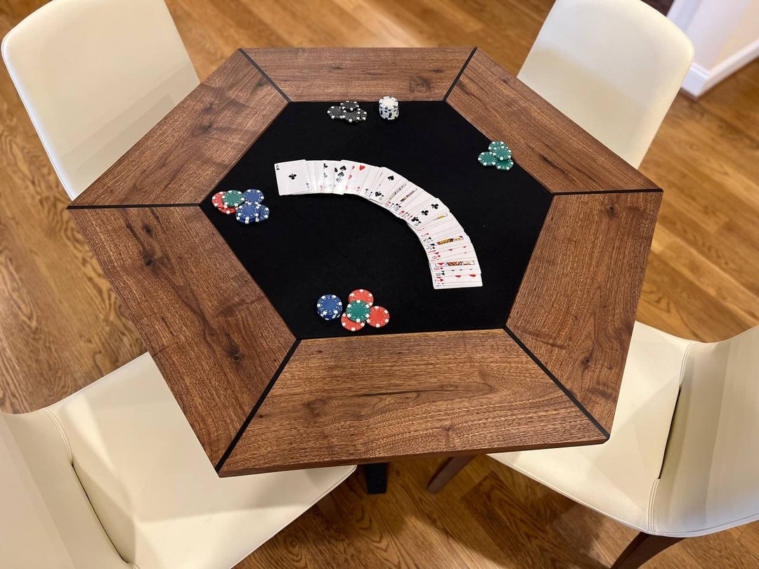 Solid Black Walnut Poker Game Table Etsy