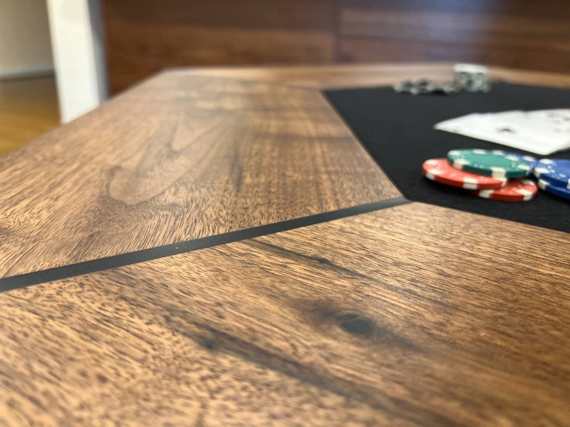 Solid Black Walnut Poker Game Table Etsy